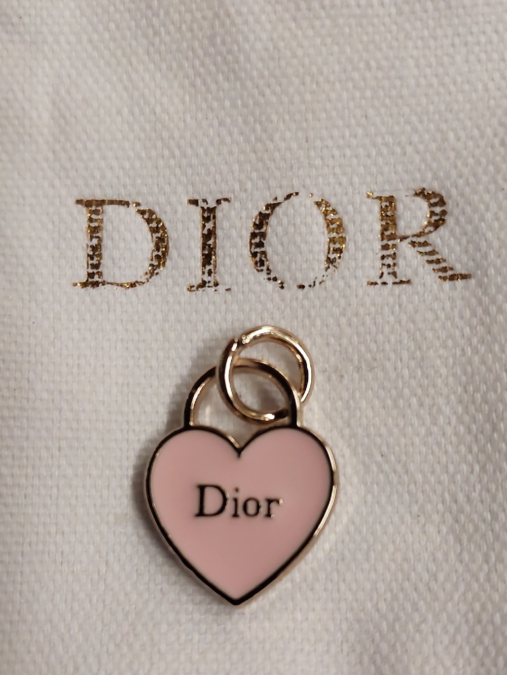 CD Light Pink Enamel Heart Charm Pendant